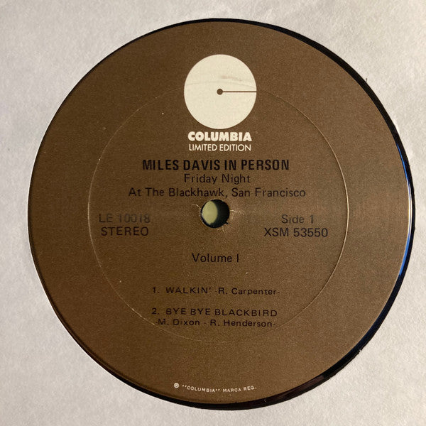 Miles Davis - In Person, Friday Night At The Blackhawk, San Francisco, Volume I (Vinyl, LP, Album, Stereo, Reissue) Very Good (VG) / Very Good (VG)