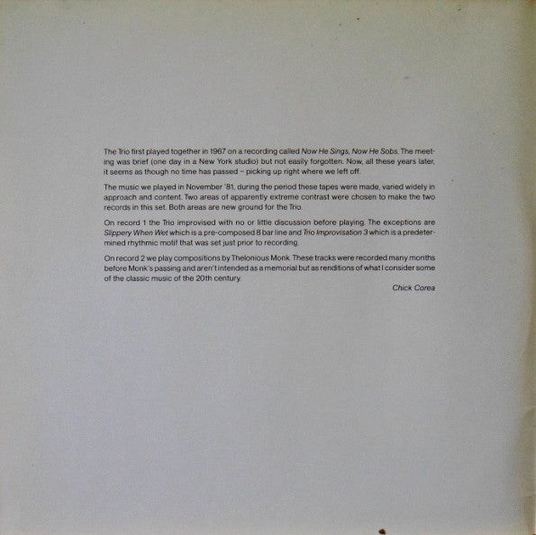 Chick Corea - Trio Music (Vinyl, LP, Album)