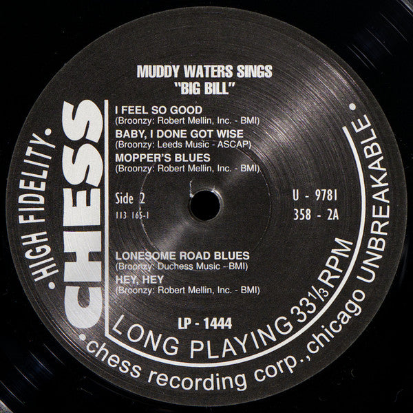 Muddy Waters - Muddy Waters Sings "Big Bill" (The Songs Of "Big Bill" Broonzy) (Vinyl, LP, Album, Reissue, Remastered, Stereo) Near Mint (NM or M-) / Near Mint (NM or M-)
