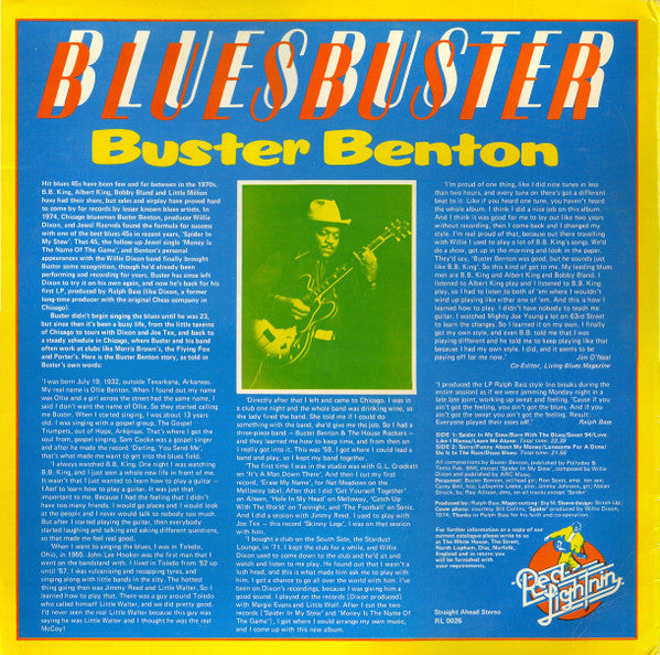 Buster Benton - Bluesbuster (Vinyl, LP, Album, Reissue) Very Good Plus (VG+) / Very Good Plus (VG+)