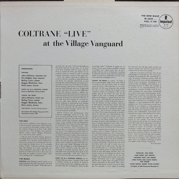 John Coltrane - "Live" At The Village Vanguard (Vinyl, LP, Album, R...