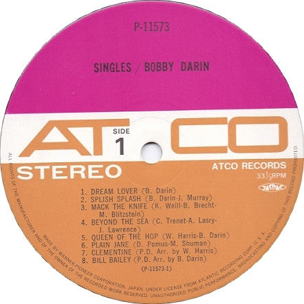 Bobby Darin - Singles (Vinyl, LP, Compilation, Stereo) Very Good Plus (VG+) / Near Mint (NM or M-)