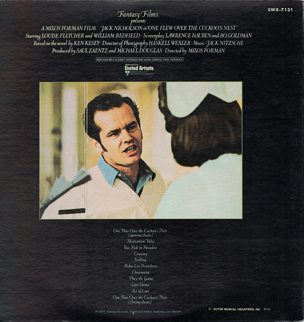 Jack Nitzsche - Soundtrack Recording From The Film : One Flew Over The Cuckoo's Nest (Vinyl, LP) Very Good (VG) / Very Good (VG)