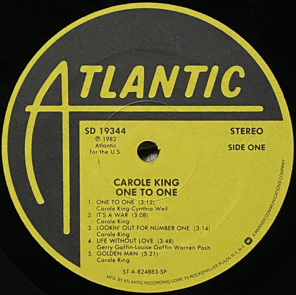 Carole King - One To One (Vinyl, LP, Album, Stereo) Good Plus (G+) / Good Plus (G+)
