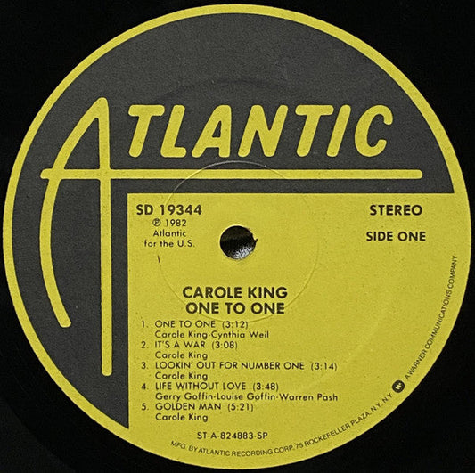 Carole King - One To One (Vinyl, LP, Album, Stereo) Good Plus (G+) / Good Plus (G+)