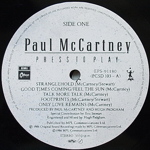 Paul McCartney - Press To Play (Vinyl, LP, Album, Stereo)