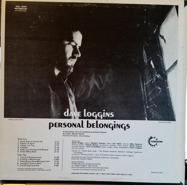 Dave Loggins - Personal Belongings (Vinyl, LP, Album) Very Good (VG) / Very Good Plus (VG+)