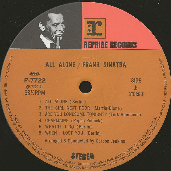Frank Sinatra - All Alone (Vinyl, LP, Album, Reissue) Near Mint (NM or M-) / Very Good Plus (VG+)