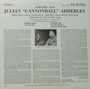 Cannonball Adderley - Somethin' Else (Vinyl, LP, Album, Stereo, Reissue) Near Mint (NM or M-) / Very Good Plus (VG+)