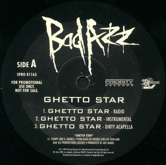 Bad Azz - Ghetto Star (Vinyl, 12", Single, Promo, 33 ⅓ RPM) Very Good (VG) / Very Good Plus (VG+)