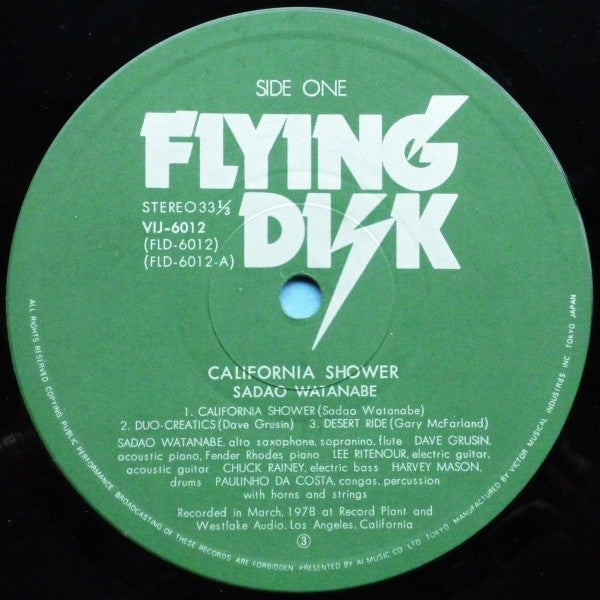 Sadao Watanabe - California Shower (Vinyl, LP, Album, Stereo)