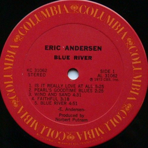 Eric Andersen (2) - Blue River (Vinyl, LP, Album) Good Plus (G+) / Good Plus (G+)