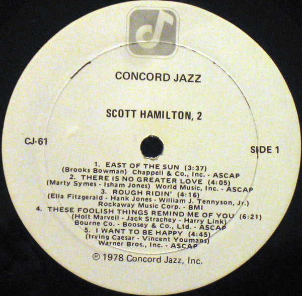 Scott Hamilton - Scott Hamilton, 2 (Vinyl, LP, Album) Very Good (VG) / Good Plus (G+)