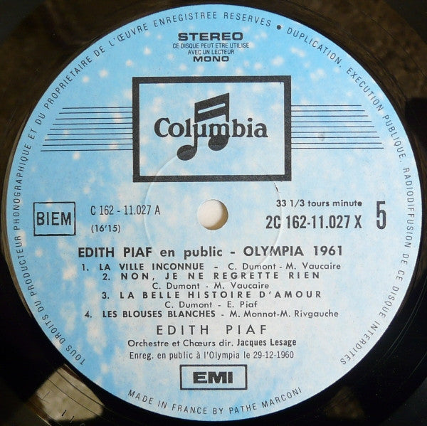 Edith Piaf - En Public (3xVinyl, LP, Compilation, Stereo) Very Good Plus (VG+) / Very Good (VG)