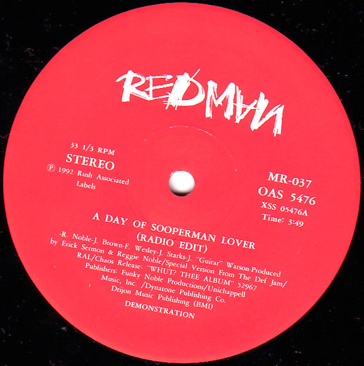 Redman - A Day Of Sooperman Lover (Vinyl, 12", 33 ⅓ RPM, Reissue) Very Good Plus (VG+) / Very Good Plus (VG+)