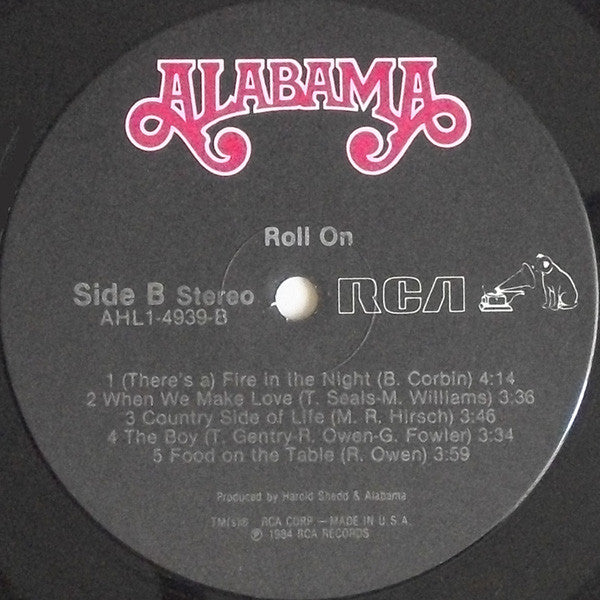 Alabama - Roll On (Vinyl, LP, Album) Very Good (VG) / Good Plus (G+)