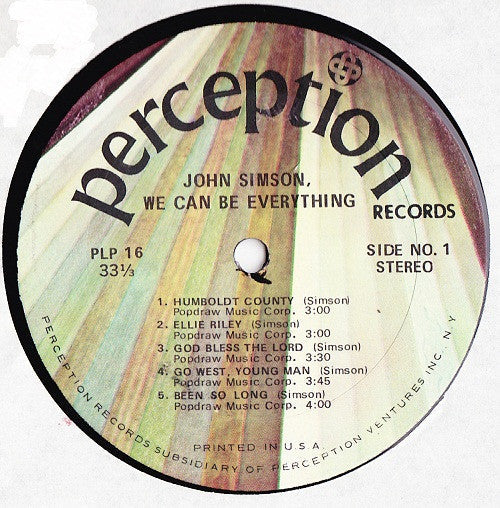 John Simson (2) - We Can Be Everything (Vinyl, LP) Good Plus (G+) / Good Plus (G+)