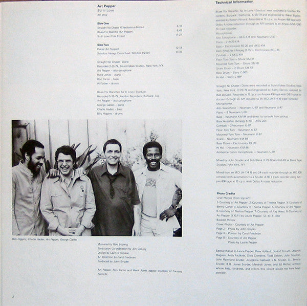 Art Pepper - So In Love (Vinyl, LP, Album)