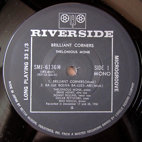 Thelonious Monk - Brilliant Corners (Vinyl, LP, Album, Reissue, Mono)