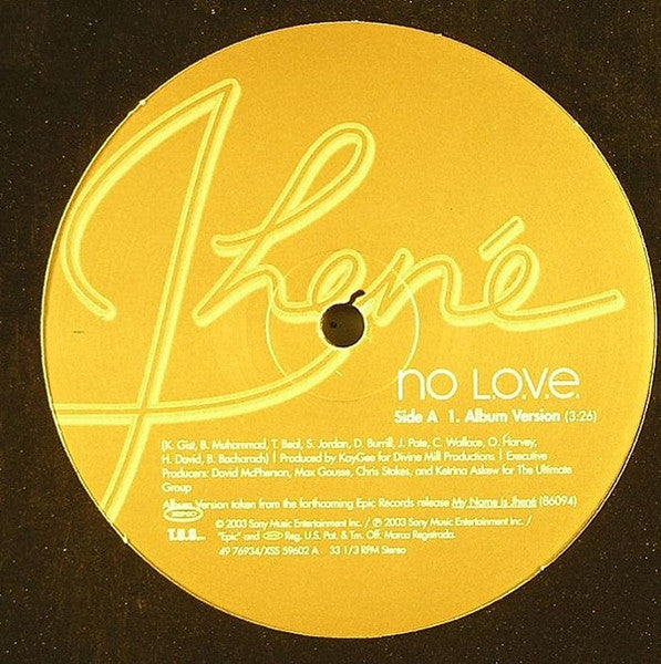 Jhené - No L.O.V.E. (Vinyl, 12") Good Plus (G+) / Very Good (VG)