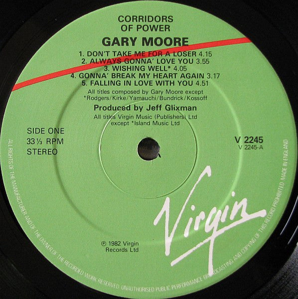 Gary Moore - Corridors Of Power (Vinyl, LP, Album, Stereo)