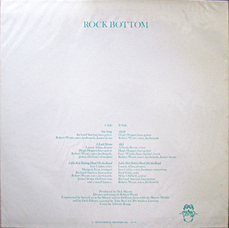 Robert Wyatt - Rock Bottom (Vinyl, LP, Album, Reissue) Very Good Plus (VG+) / Very Good Plus (VG+)