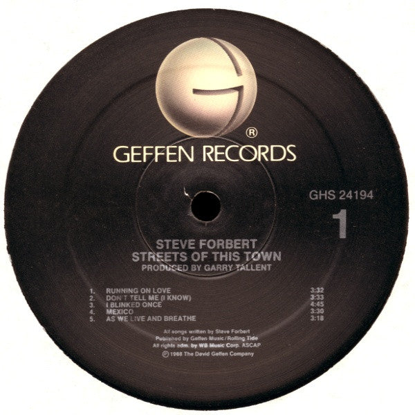 Steve Forbert - Streets Of This Town (Vinyl, LP, Album) Very Good Plus (VG+) / Very Good Plus (VG+)