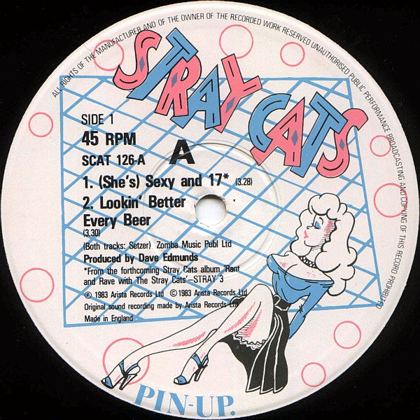 Stray Cats - (She's) Sexy + 17 (Vinyl, 12", 45 RPM, Single) Very Good Plus (VG+) / Very Good Plus (VG+)