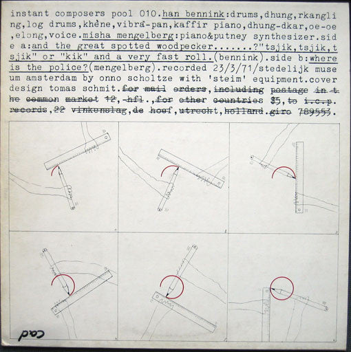Misha Mengelberg / Han Bennink - Instant Composers Pool 010 (Vinyl, LP, Album) Very Good (VG) / Very Good (VG)