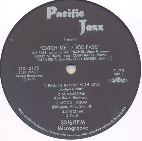 Joe Pass - Catch Me! (Vinyl, LP, Album, Stereo, Reissue) Very Good (VG) / Very Good (VG)