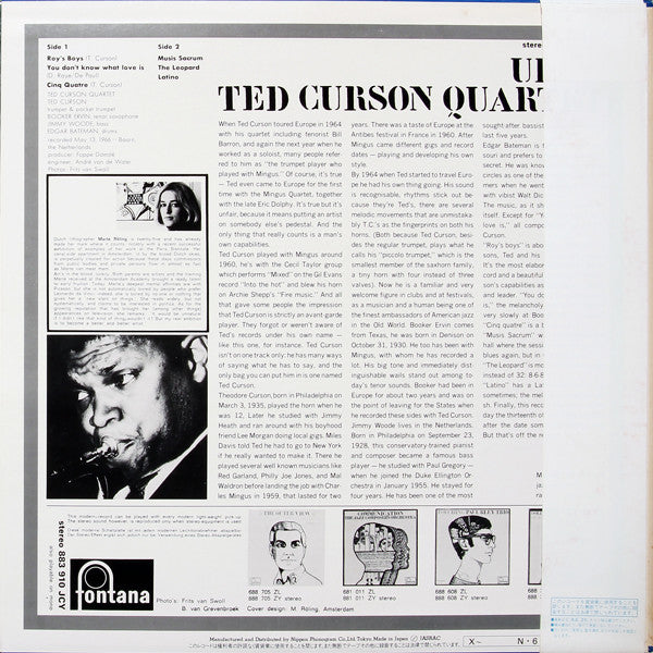 Ted Curson Quartet - Urge (Vinyl, LP, Album, Reissue) Very Good Plus (VG+) / Very Good Plus (VG+)