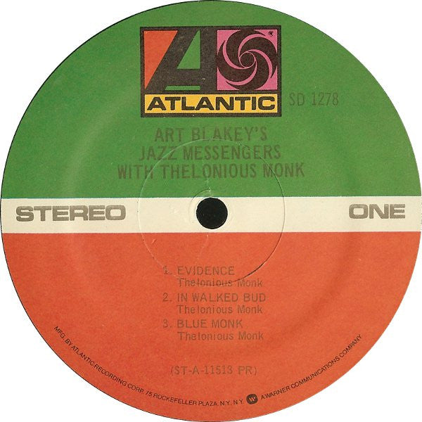 Art Blakey & The Jazz Messengers - Art Blakey's Jazz Messengers With Thelonious Monk (Vinyl, LP, Album, Reissue, Repress, Stereo, Mono) Very Good (VG) / Very Good Plus (VG+)