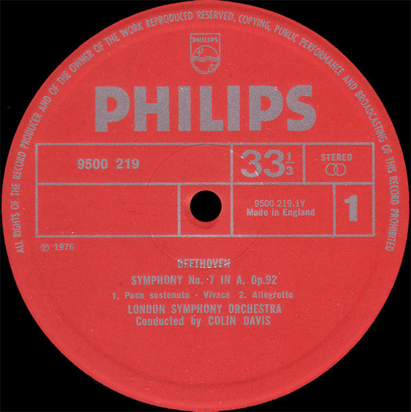 Ludwig Van Beethoven - Symphony No. 7 In A, Op. 92 (Vinyl, LP, Deluxe Edition, Stereo) Very Good Plus (VG+) / Very Good Plus (VG+)