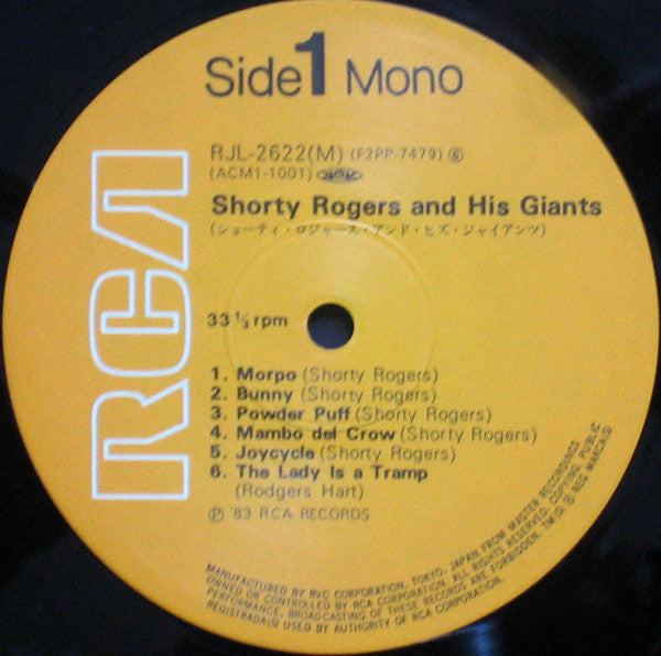 Shorty Rogers And His Giants - Shorty Rogers And His Giants (Vinyl, LP, Album, Reissue, Mono) Very Good Plus (VG+) / Very Good (VG)