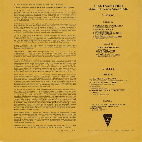 The Bill Evans Trio - Live In Buenos Aires 1979 (Vinyl, Box Set, LP...