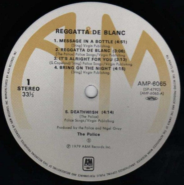 The Police - Reggatta De Blanc (Vinyl, LP, Album, Stereo)