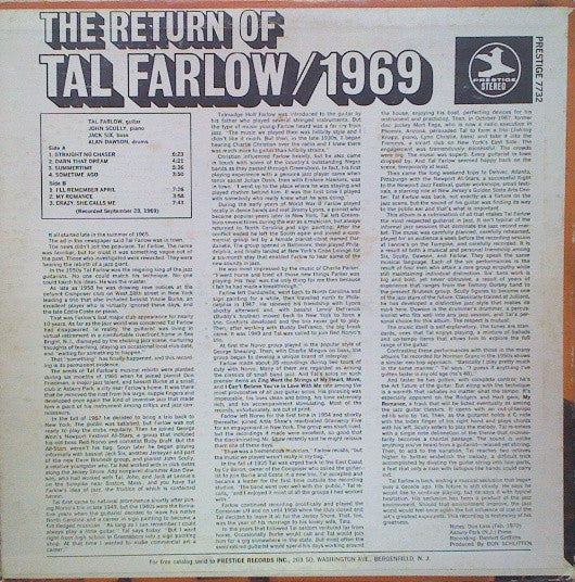 Tal Farlow - The Return Of Tal Farlow / 1969 (Vinyl, LP, Album, Ste...