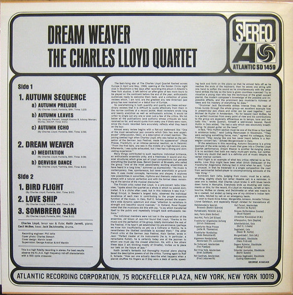 The Charles Lloyd Quartet - Dream Weaver (Vinyl, LP, Album, Reissue...