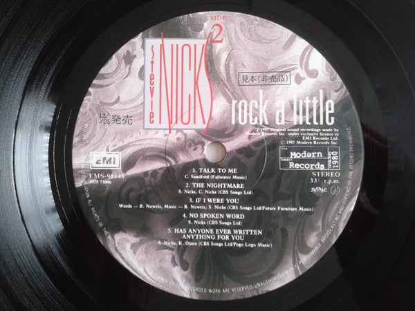 Stevie Nicks - Rock A Little (Vinyl, LP, Album, Promo, Stereo) Near Mint (NM or M-) / Very Good (VG)