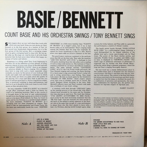 Count Basie - Count Basie Swings / Tony Bennett Sings (Vinyl, LP, Album, Stereo) Very Good Plus (VG+) / Very Good Plus (VG+)