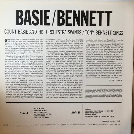 Count Basie - Count Basie Swings / Tony Bennett Sings (Vinyl, LP, Album, Stereo) Very Good Plus (VG+) / Very Good Plus (VG+)