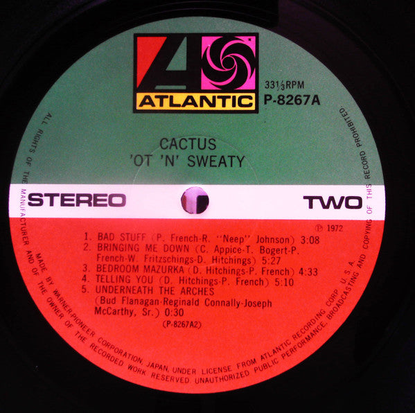 Cactus (3) - 'Ot 'N' Sweaty (Vinyl, LP) Very Good (VG) / Good Plus (G+)