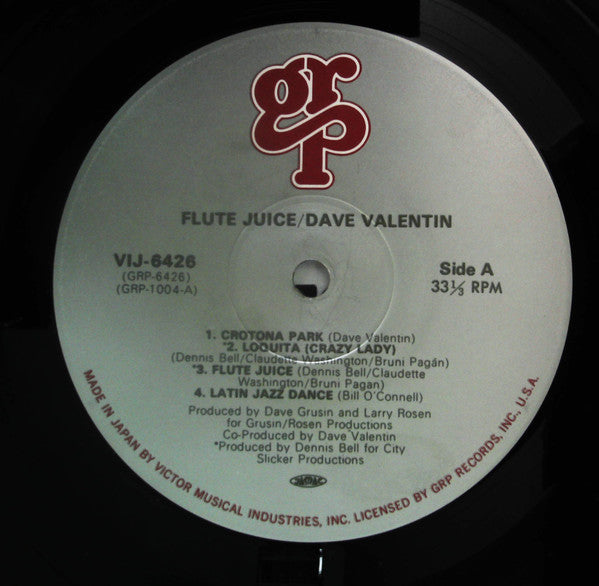 Dave Valentin - Flute Juice (Vinyl, LP, Album) Very Good Plus (VG+) / Very Good (VG)
