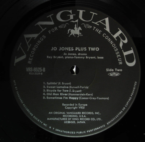 The Jo Jones Trio - Jo Jones Plus Two (Vinyl, LP, Reissue, Mono) Near Mint (NM or M-) / Very Good Plus (VG+)