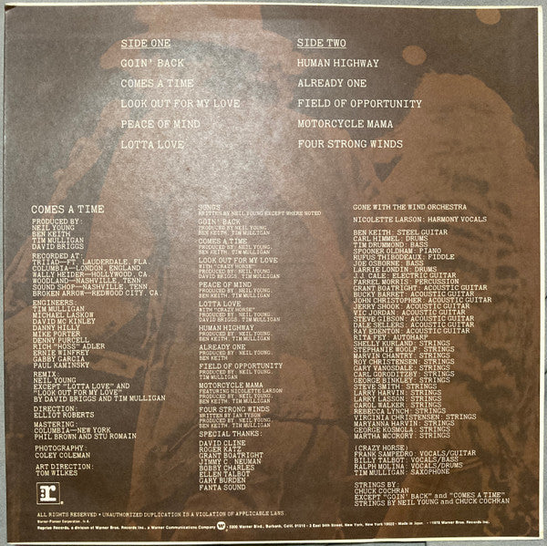 Neil Young - Comes A Time (Vinyl, LP, Album) Very Good (VG) / Very Good (VG)