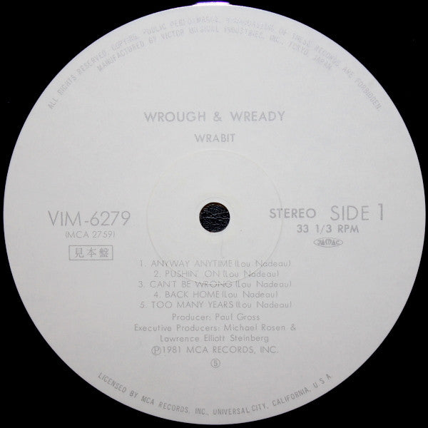 Wrabit - Wrough & Wready (Vinyl, LP, Album, Promo) Very Good Plus (VG+) / Very Good Plus (VG+)