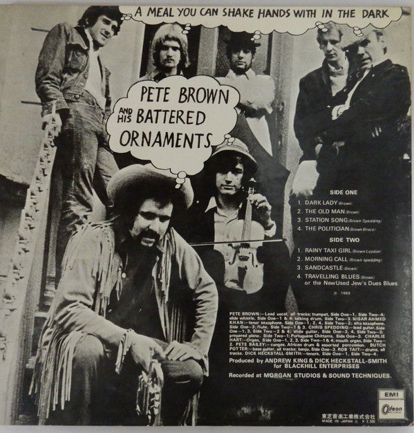 Pete Brown And His Battered Ornaments - A Meal You Can Shake Hands With In The Dark (Vinyl, LP, Album, Promo) Very Good (VG) / Good Plus (G+)