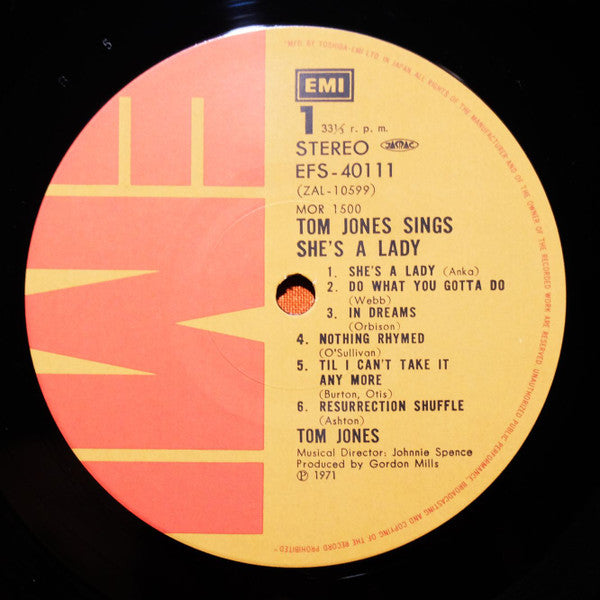 Tom Jones - Tom Jones Sings She's A Lady = シーズ・ア・レディー/トム・ジョーンズ・グランプリ (Vinyl, LP, Album, Reissue, Stereo) Very Good Plus (VG+) / Very Good Plus (VG+)