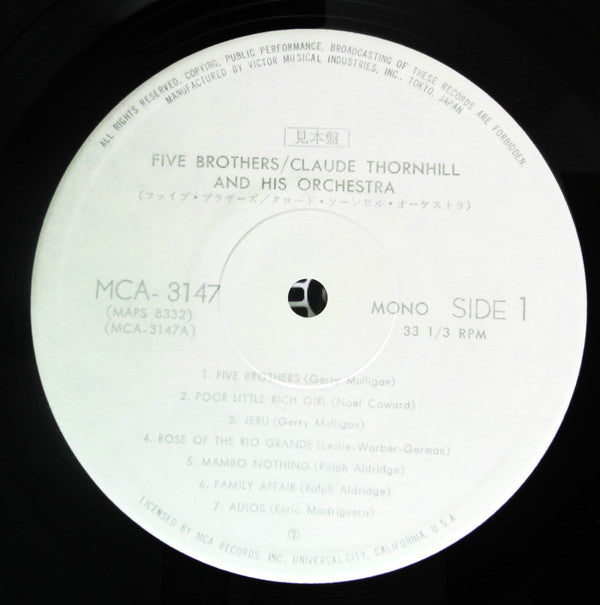Claude Thornhill And His Orchestra - Claude Thornhill And His Orchestra Play The Great Jazz Arrangements Of Gerry Mulligan And Ralph Aldrich (Vinyl, LP, Album, Promo, Reissue) Very Good (VG) / Very Good (VG)