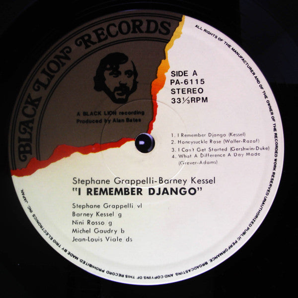 Stéphane Grappelli - I Remember Django (Vinyl, LP, Album, Reissue, Stereo) Very Good Plus (VG+) / Very Good Plus (VG+)